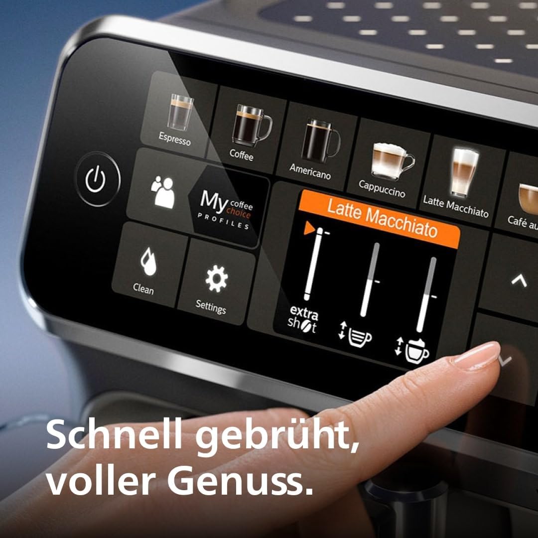 Philips Serie 5400 Kaffeevollautomat - Genießen Sie 12 Getränke, schnell reinigendes LatteGo, intuitives TFT-Display, anpassbare Kaffeeeinstellungen, erstklassiges Küchendesign (EP5441/50)